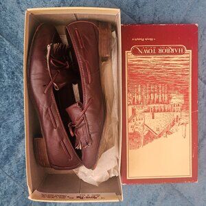 Vintage Hush Puppies Slip On Kiltie Tassel Loafers Size US 8 M Burgundy Leather